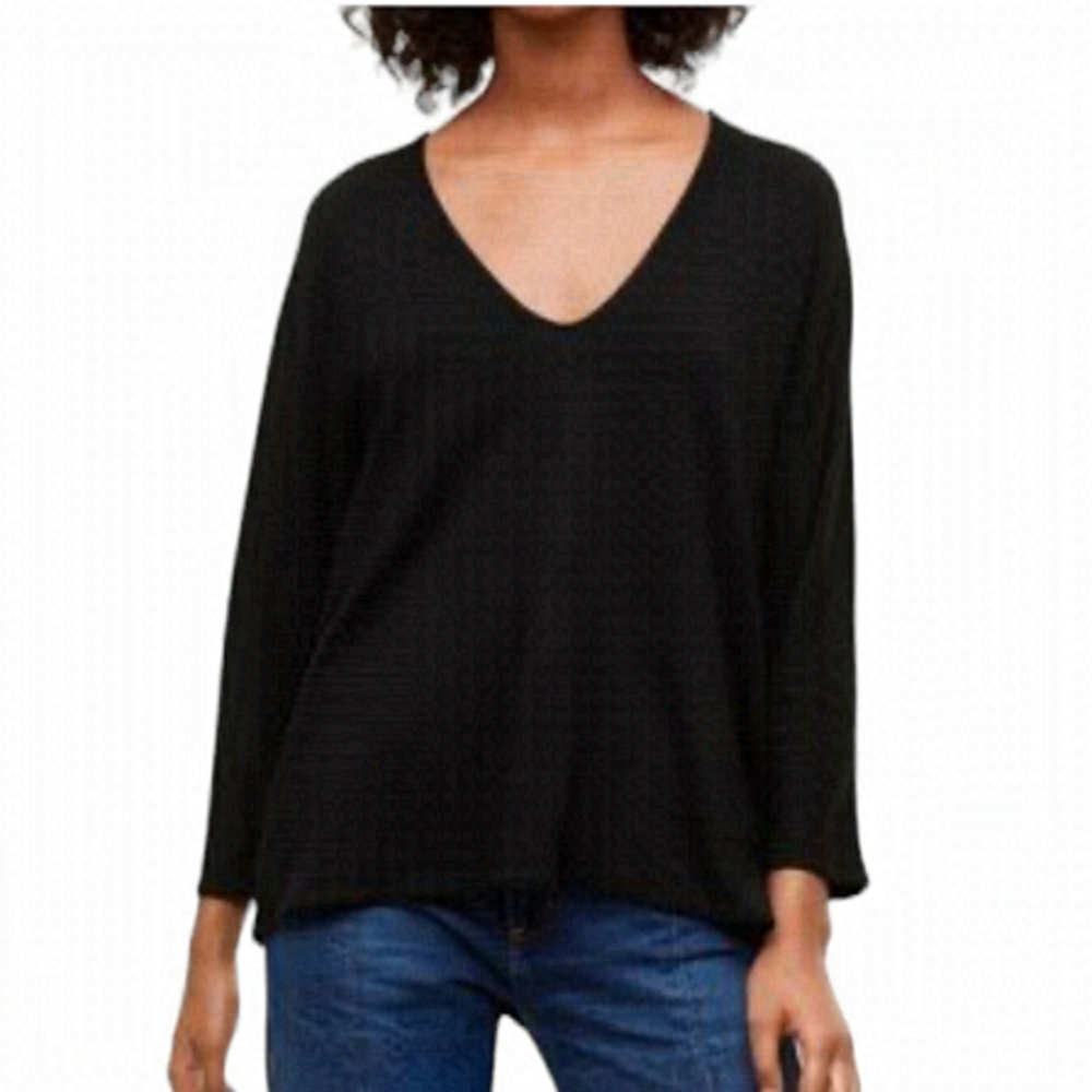 ARITZIA Wilfred Aneta T-shirt Top Black Long Sleeve Size XS